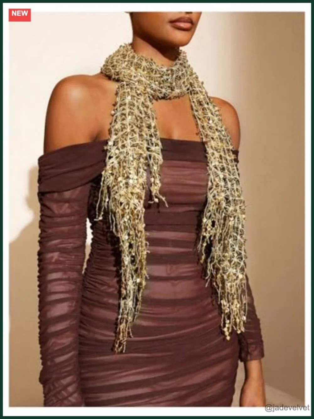 Sequin Beaded Sparkly Headscarf Belly Dance Hip Scarf Glitter Neck Scarves